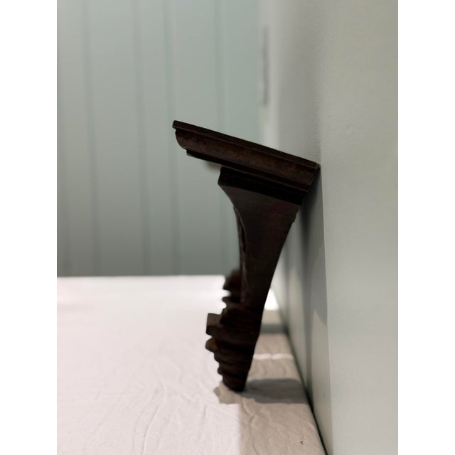 Pair of Vintage Carved Wood Wall Shelves For Sale - Image 9 of 12