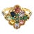 Bochic “Orient” Diamond & Multi Sapphire Vintage Cluster Ring Set 18k & Silver Size 5 For Sale
