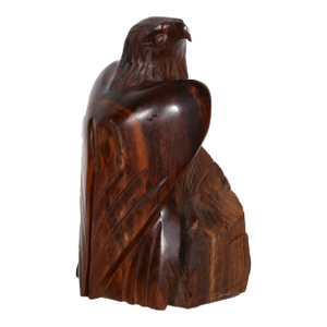 Hand Carved Wooden Sculpture of an Eagle