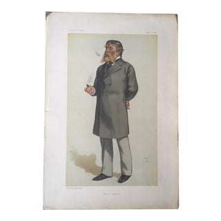 Antique Caricature of James Russell Lowell For Sale