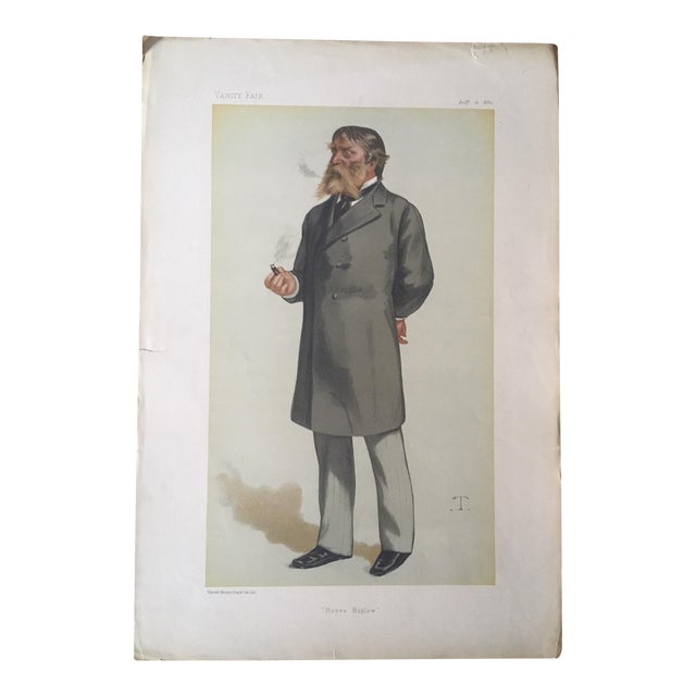 Antique Caricature of James Russell Lowell For Sale