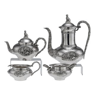 Antique 19th Century Dutch Chinoiserie Style Tea and Coffee Service by J.M. Van Kempen & Zonen, Set of 4 For Sale