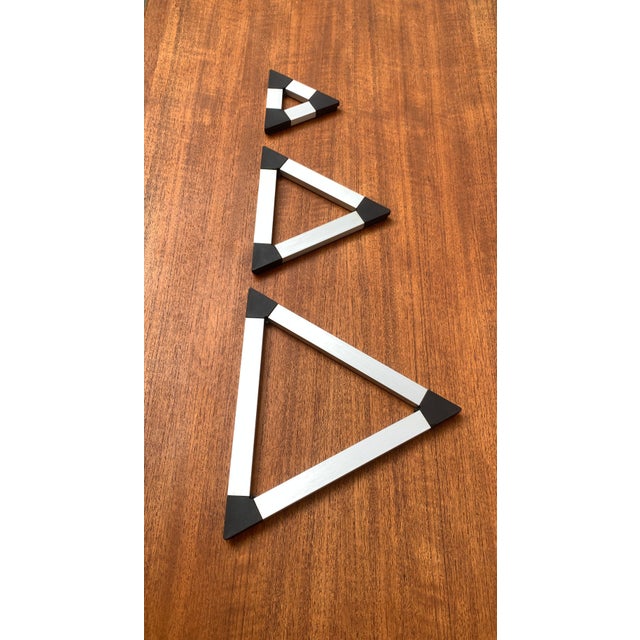 Danish Triangular Trivet Coasters by Jorgen Meldgaard for Menu, 1980s, Set of 3 For Sale - Image 4 of 18