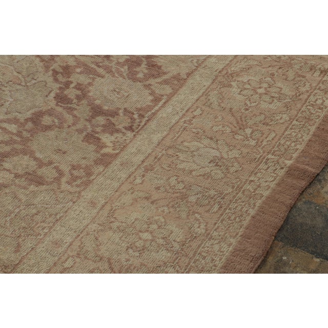 Rug & Kilim Antique Mahal Afghan Rug in Beige-Brown Floral Patterns by Rug & Kilim For Sale - Image 4 of 9