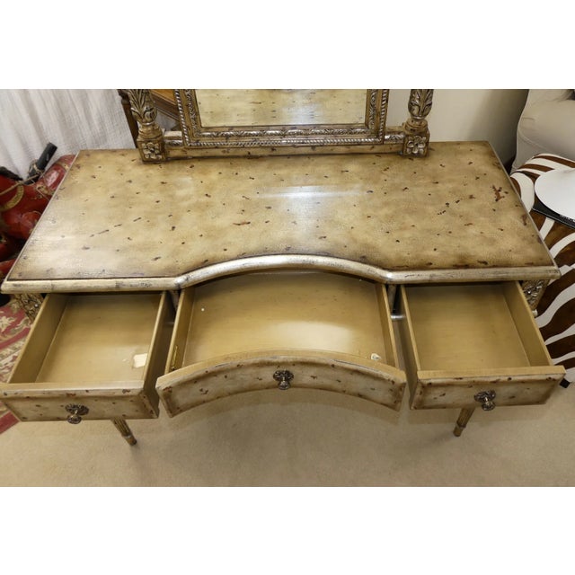 Vintage LaBarge Louis XVI Painted Vanity, Mirror For Sale In West Palm - Image 6 of 16