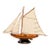 Large Vintage Wooden 1930 Yacht Sailboat Model With Canvas Sails & Brass Details For Sale