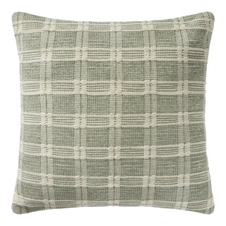 Amber Lewis x Loloi Madera Green 22" x 22" Cover Only Pillow For Sale