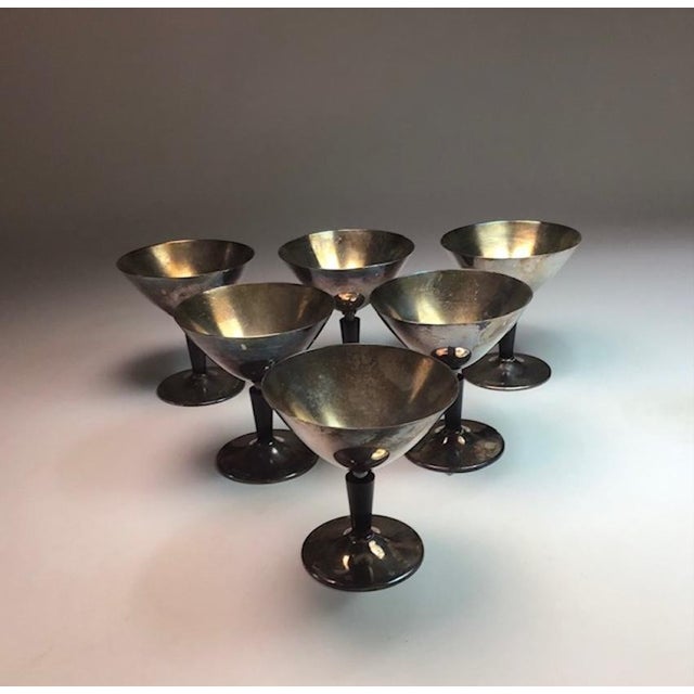 Modernist Metal Cocktail Glasses by Folke Arström for Gab, 1930s, Set of 6 For Sale - Image 11 of 11