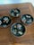 Unique opportunity to purchase a complete set of 4 teacups and saucers in rare Herend Black "Queen Victoria" pattern. Hand...