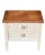 Pair of American of Martinsville Italian style nightstands. The stands are in original creamy white with a woodgrain...