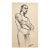 1970s Standing Male Nude Drawing by Ruth Freeman For Sale
