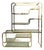 Postmodern Sculptural Brass Étagère With Glass Shelves, Milo Baughman Style For Sale