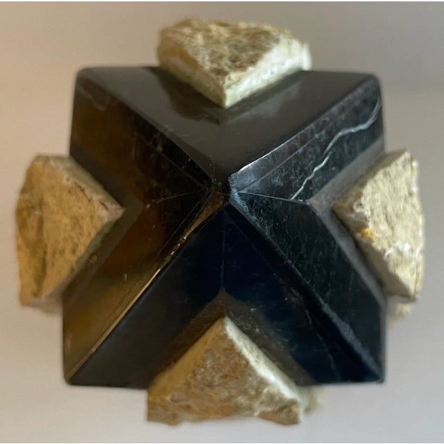 Neoclassical Stone & Black Marble Obelisk With Bronze Details For Sale In Miami - Image 6 of 10