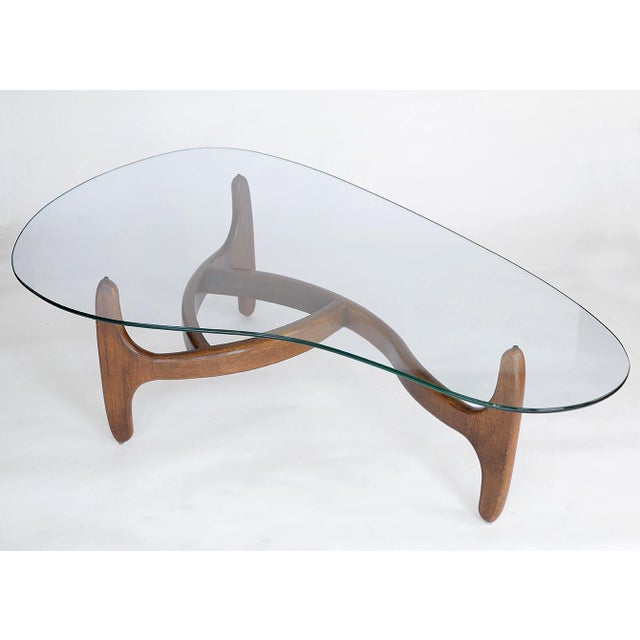 Mid Century Adrian Pearsall Craft Associates Kidney Shaped Glass Coffee