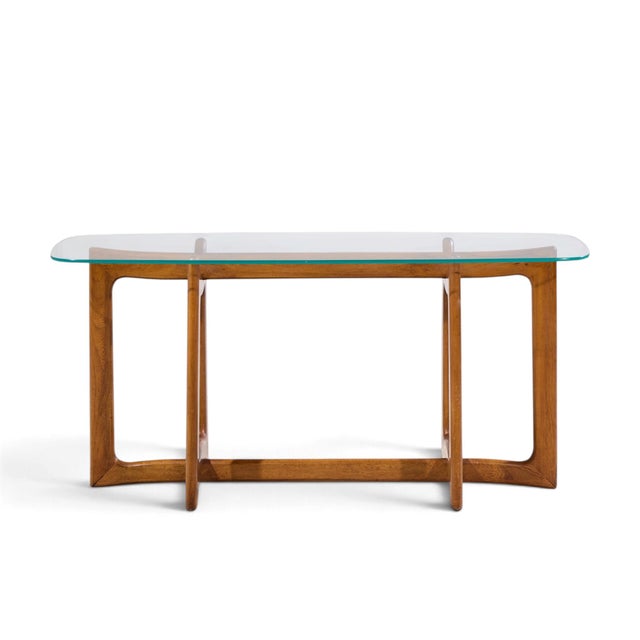 Adrian Pearsall for Craft Associates Mid Century Sculptural Walnut Console Table This console table measures: 56 wide x...