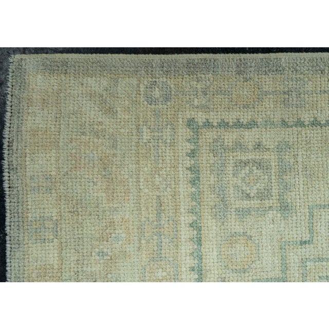 Turkish Oushak Rug 3' x 13'4" #19495 For Sale - Image 4 of 8