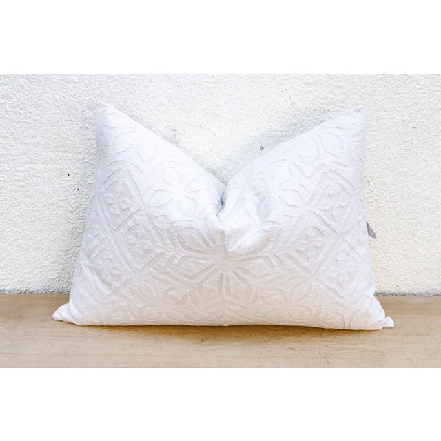 Indian Petal Lumbar Applique Pillow Cover For Sale - Image 3 of 7