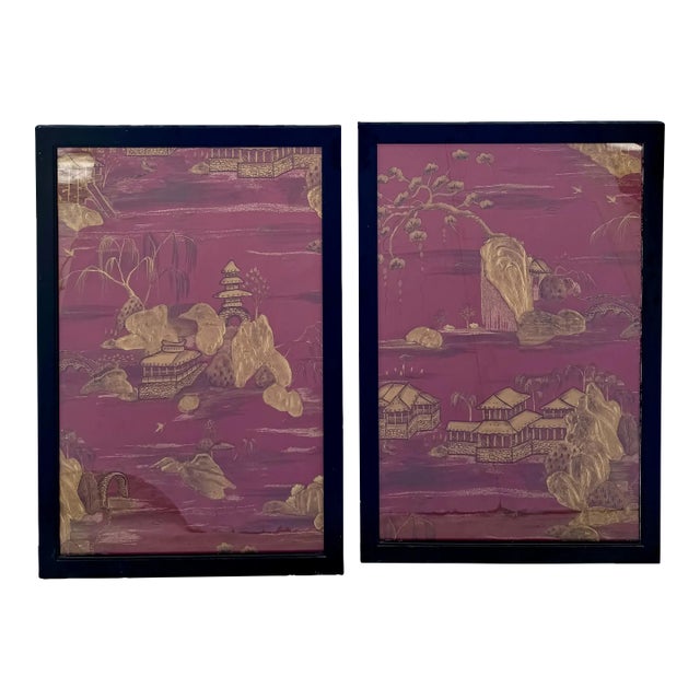 Pair Decorative Chinoiserie Panels For Sale