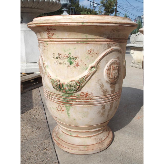 Pair of Distressed Handmade French Anduze Pots in Traditional Finish For Sale - Image 4 of 16