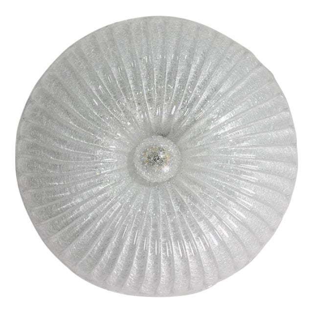 Italian Midcentury Murano Glass Flush Mount Light Barovier Style, 1970s For Sale