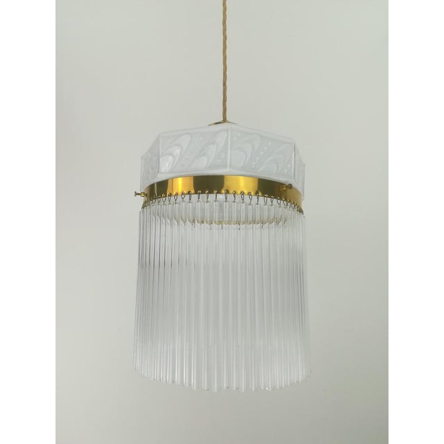 Hanging Lamp with Glass Rods, France, 1920s For Sale - Image 6 of 14