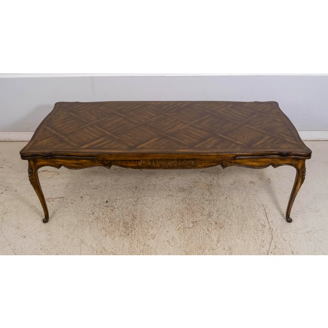 French French Style Parquet Top Refractory Dining Room Table For Sale - Image 3 of 15