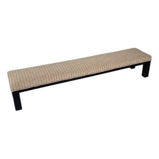 Large Wood and Upholstery Bench, 1960s For Sale