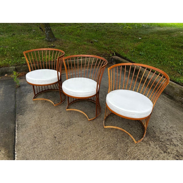 Russell Woodard Iconic MCM Russel Woodard Set of 3 Iron Chairs For Sale - Image 4 of 12