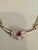 Red Natural Oval Ruby & Diamond Pendant Necklace 14k Yellow Gold, 15 Inch Long For Sale - Image 8 of 8
