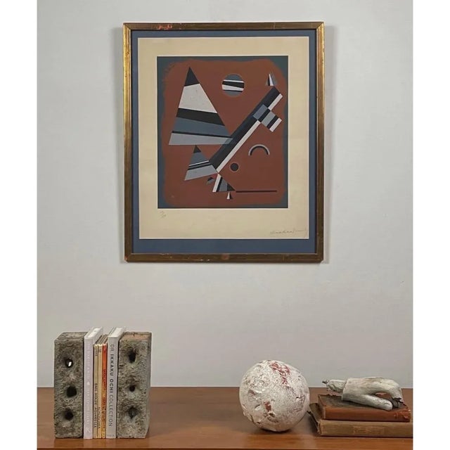 Abstract Wassily Kandinsky (After) - ‘Gris’ Screenprint on Wove Paper, Signed (1953) For Sale - Image 3 of 7