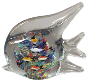 Murano Glass Colorful Fish-Shaped Paperweight, 1950s