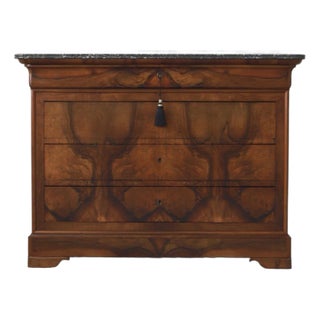 19th C French Louis Philippe Commode With Marble Top For Sale