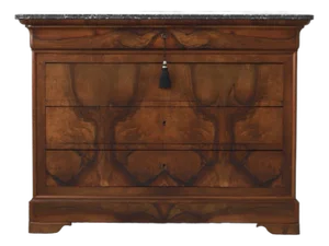 19th C French Louis Philippe Commode With Marble Top