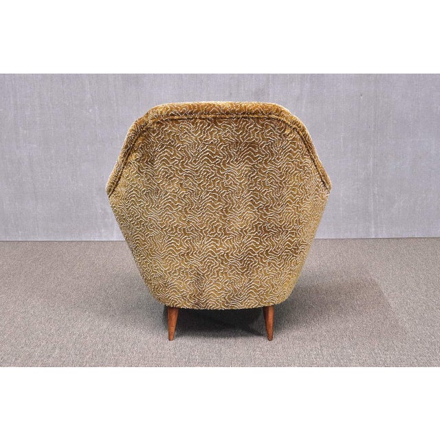 Bronze Patterned Velvet Armchair attributed to Ariberto Colombo, Italy, 1950s For Sale - Image 9 of 17