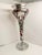 Sterling Silver and Red Glass Inlayed Art Nouveau Trumpet Vase For Sale - Image 4 of 12