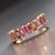 Natural Multi-Shade Sapphire Ring 14k Rose Gold 4.20 TCW Certified, Size 6.5 For Sale - Image 12 of 13