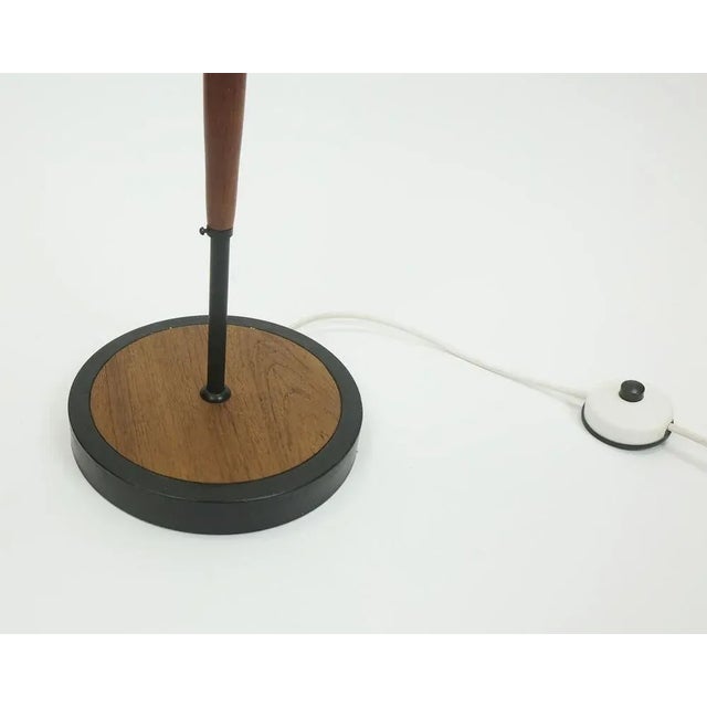 Mid-Century Floor Lamp in Rattan, Teak & Black Metal, 1960s For Sale - Image 11 of 11