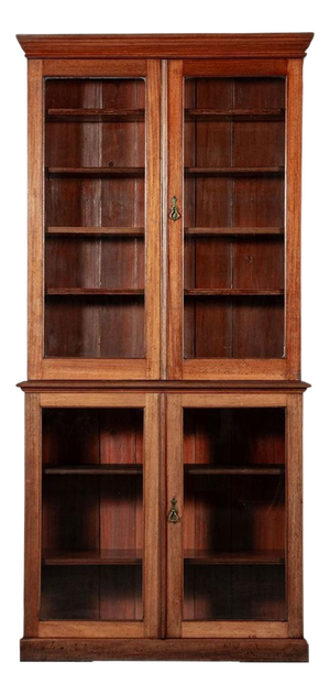 19th Century English Mahogany Glazed Bookcase, 1870s