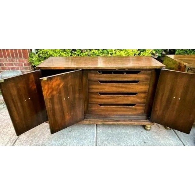 Mid 20th Century Vintage William Doezema for Mastercraft Furniture Burl & Brass Sideboards - A Pair For Sale - Image 5 of 7