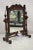Antique Jacobean Style Oak Wood Pivoting Dresser Shaving Mirror For Sale - Image 10 of 11