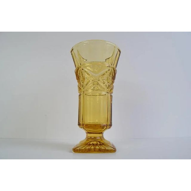Art Deco Amber Glass Vase, 1940s For Sale - Image 9 of 10