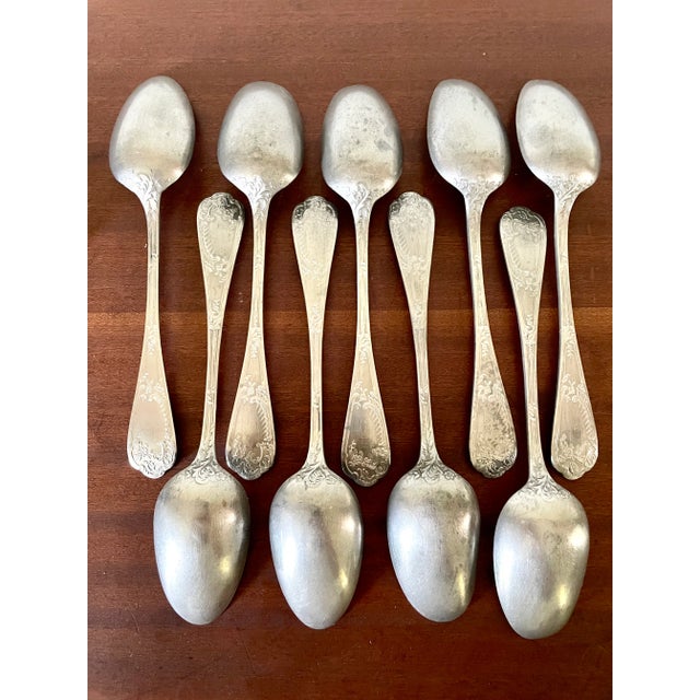 Antique Silver Plated Cutlery, Set of 18 For Sale - Image 4 of 9