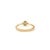 Metal 14k Yellow Gold Three Stone Ring Size 7 With Oval Cut Natural Emerald & Diamond For Sale - Image 7 of 13