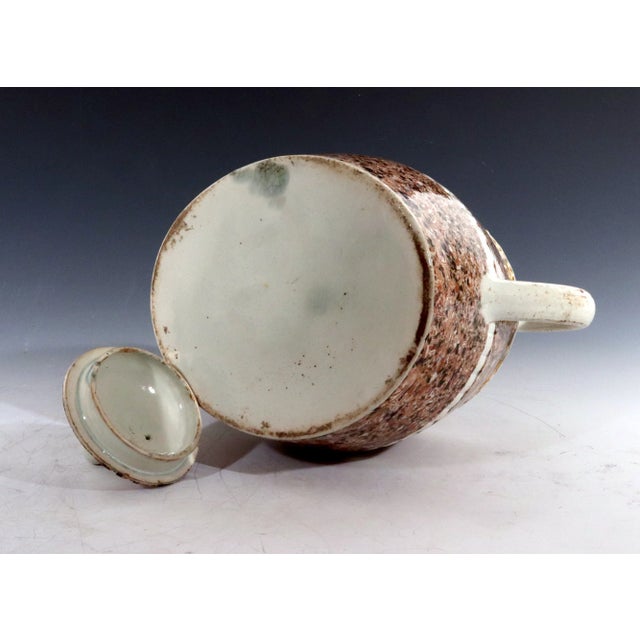 Brown Staffordshire Pearlware Pottery Surface Agate Teapot With Acorn Finial For Sale - Image 8 of 9