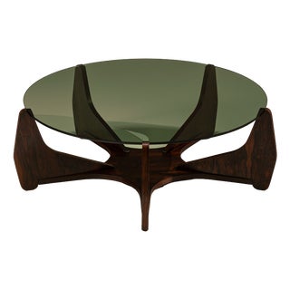 Round Coffee Table Veneered in Rosewood, Italy, 1960s For Sale