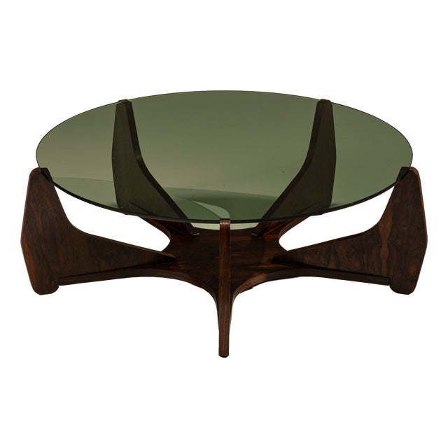 Round Coffee Table Veneered in Rosewood, Italy, 1960s For Sale