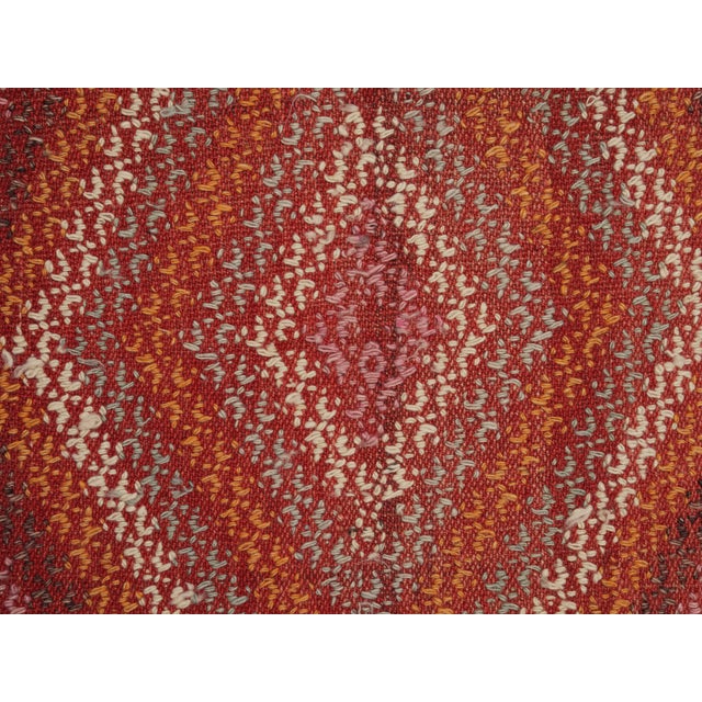 1970s Vintage Handmade Wool Cotton Red Area Rug For Sale - Image 11 of 11