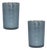 Navy Frosted Glass Candle Holder (Set of 2) For Sale