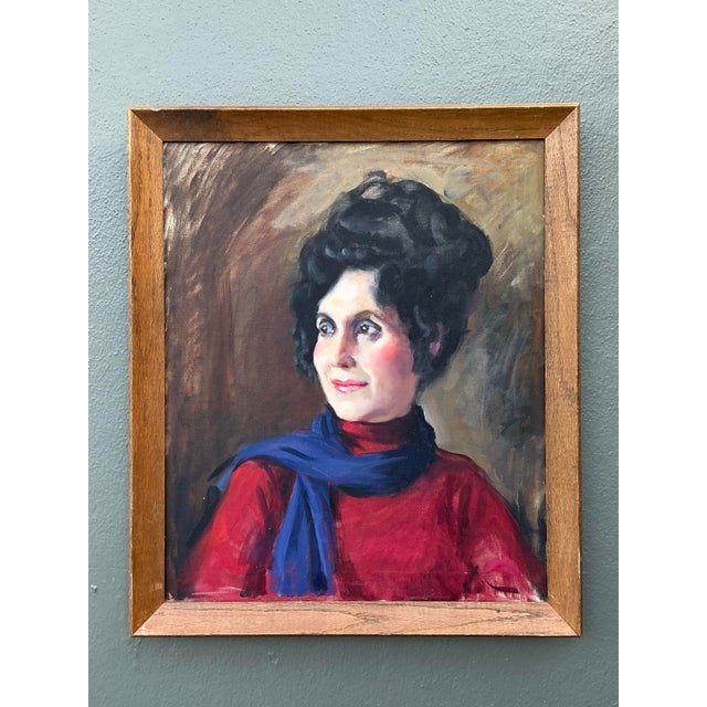 Vintage Original Oil Portrait on Canvas For Sale - Image 12 of 12