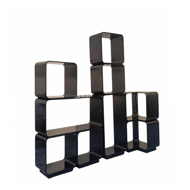 Black Modular Corner Bookcase by Carlo de Carli for Fiarm, Italy, 1970s For Sale - Image 6 of 8